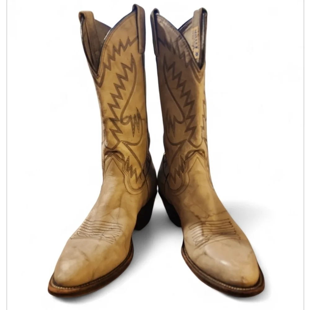 Vintage Miller Stockman Men's Western Leather Cowboy Boots Size 8.5 D USA Made